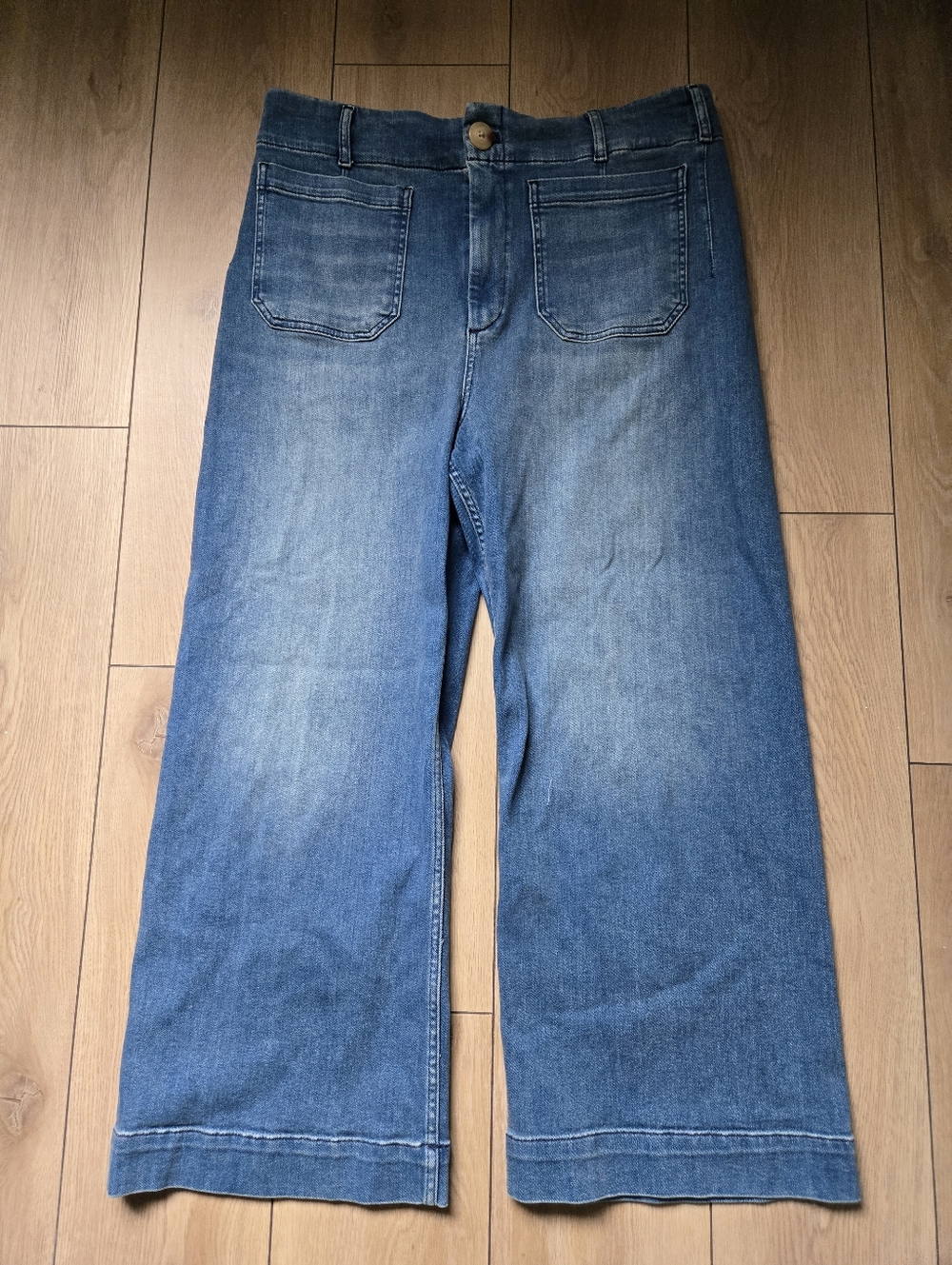 Anthropologie Maeve The Colette Crop High-Rise Wide-Leg Jeans Size 33 - Picture 3 of 10